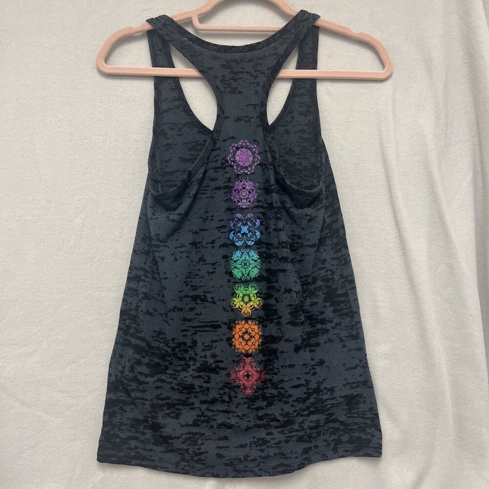 Chakra Burnout Tank Yoga Jala Small Black Racer Back